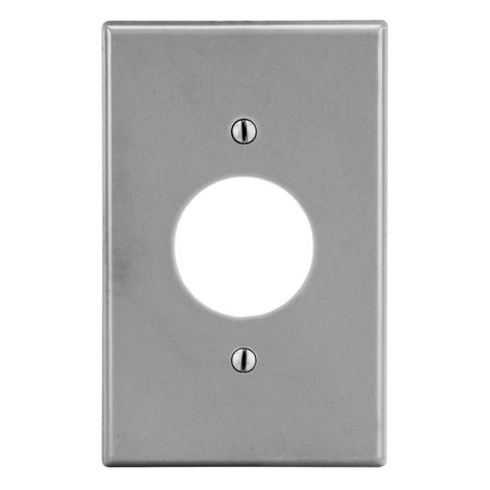 HUBBELL WIRING DEVICE-KELLEMS Wallplate, Mid-Size 1-Gang, 1.40" Opening, Gray PJ7GY